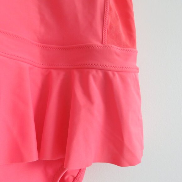 ADIDAS X STELLA MCCARTNEY Coral Pink One Piece Ruffle Swimsuit - Size L - Picture 4 of 14